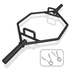 142cm Olympic Hex Barbell Bar Trap Weight Lifting for Gym and Home-Black