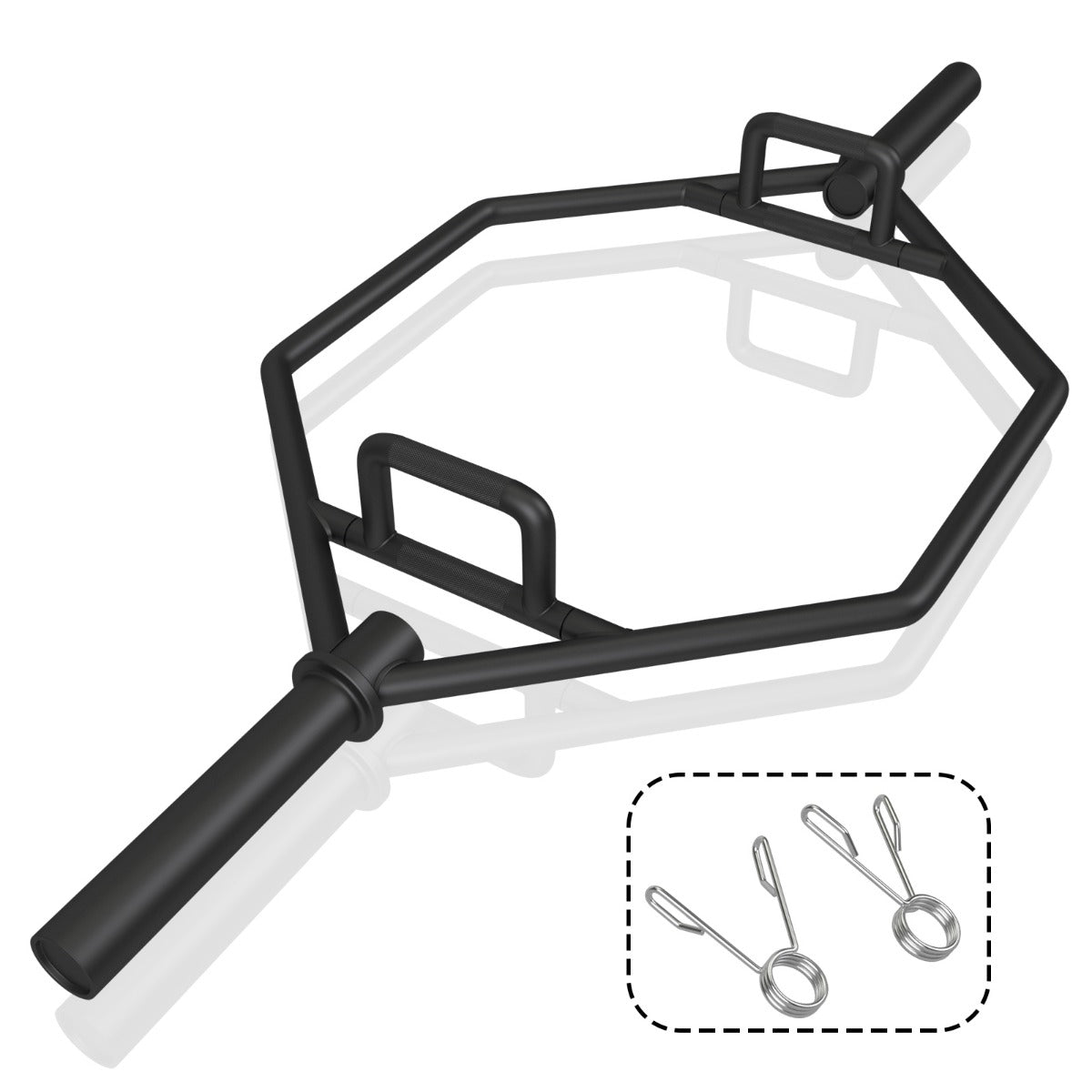 142cm Olympic Hex Barbell Bar Trap Weight Lifting for Gym and Home-Black