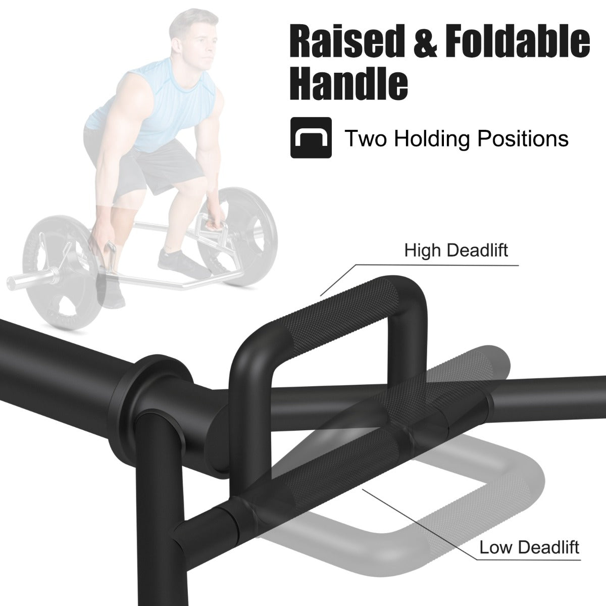 142cm Olympic Hex Barbell Bar Trap Weight Lifting for Gym and Home-Black