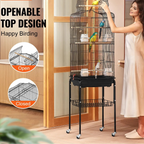 Large Bird Cage 62 in Rolling Metal Parakeet Cage for Cockatiels Parrot