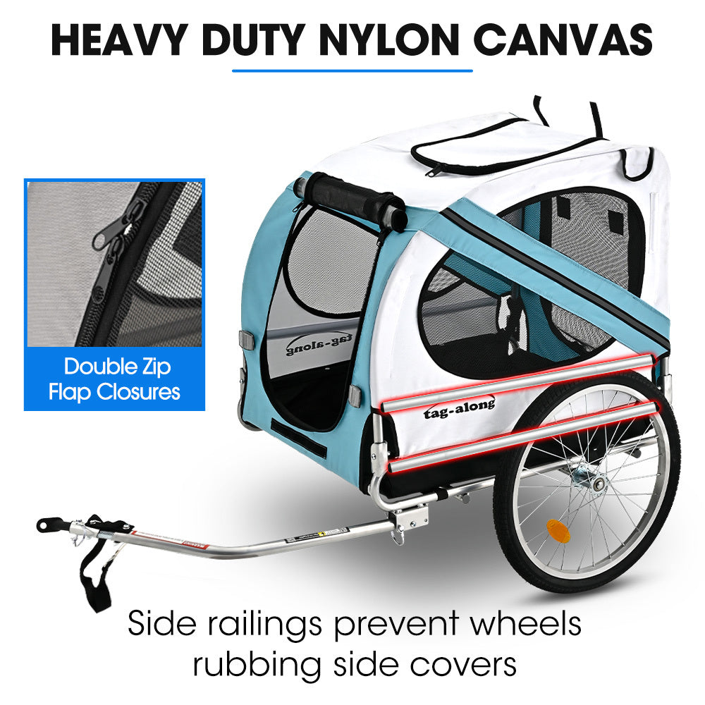 Pet & Cargo Bike Trailer with 0.5m Wheels and 40kg Capacity - Blue