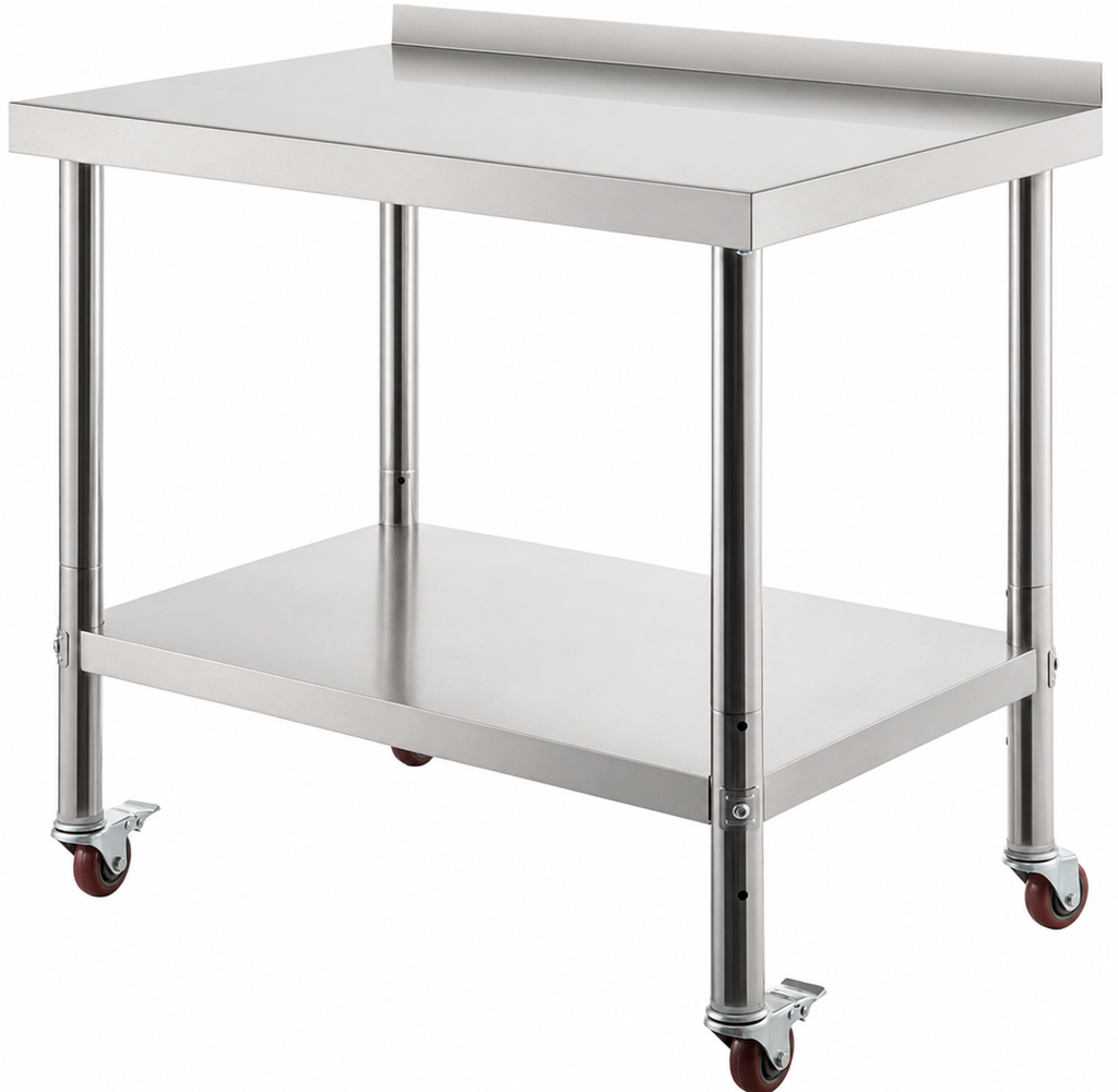 Stainless Steel Prep Table, 30 x 24 x 35 Inch, 440lbs Load Capacity Heavy
