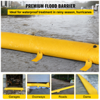 Flood Barrier, 24 ft Length x 6 in Height Sandbag Alternative, Water Barrier