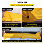 Flood Barrier, 24 ft Length x 6 in Height Sandbag Alternative, Water Barrier