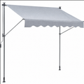 Manual Retractable Awning, 3m Outdoor Retractable Patio Awning Sunshade Shelter,