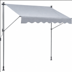 Manual Retractable Awning, 3m Outdoor Retractable Patio Awning Sunshade Shelter,