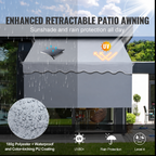 Manual Retractable Awning, 3m Outdoor Retractable Patio Awning Sunshade Shelter,