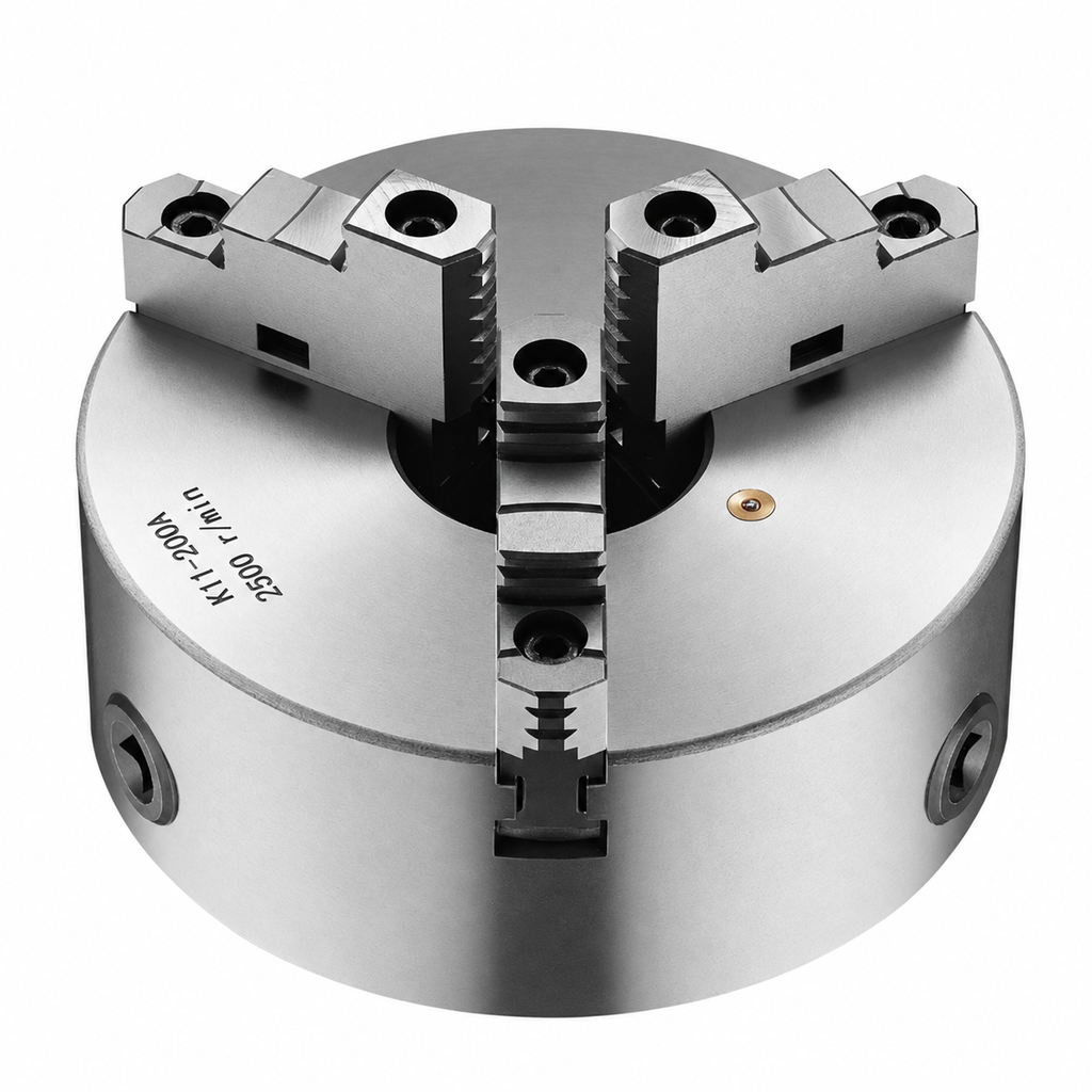 200 mm 3-Jaw Self-Centering Lathe Chuck 2 1/4 in-8 Threaded Backing Plate