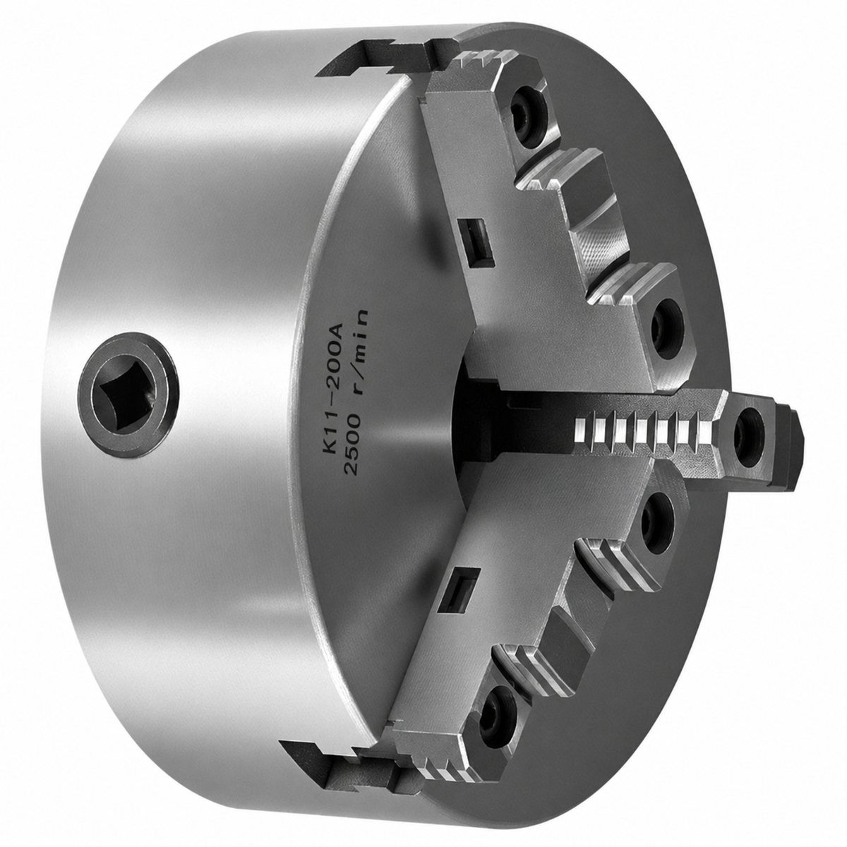 200 mm 3-Jaw Self-Centering Lathe Chuck 2 1/4 in-8 Threaded Backing Plate