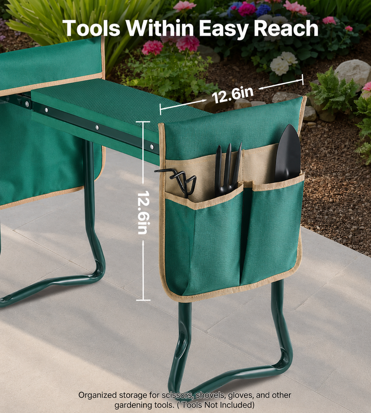 Garden Kneeler and Seat 6" Wide Pad 330lbs Capacity Folding Garden Stool