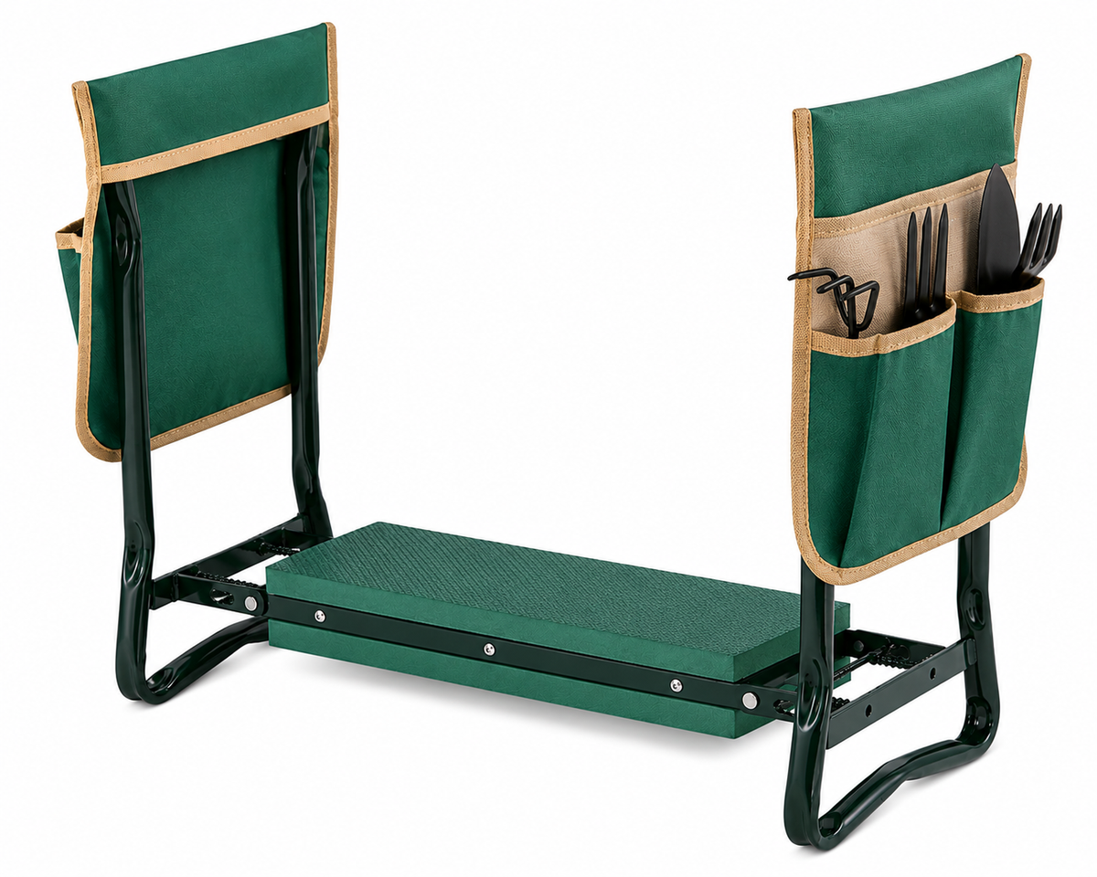 Garden Kneeler and Seat 6" Wide Pad 330lbs Capacity Folding Garden Stool