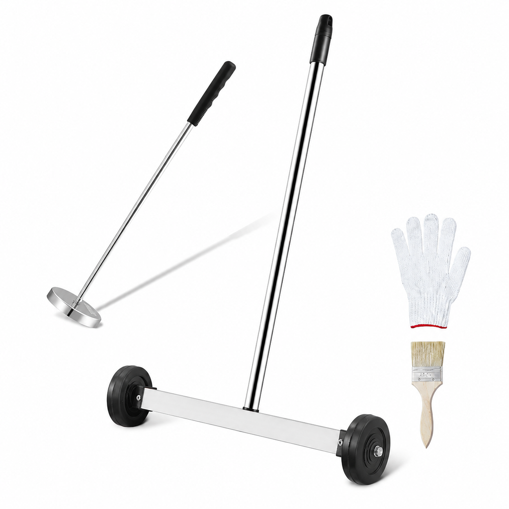 15-Inch Magnetic Sweeper with Wheels Telescoping Magnetic Pickup Tool