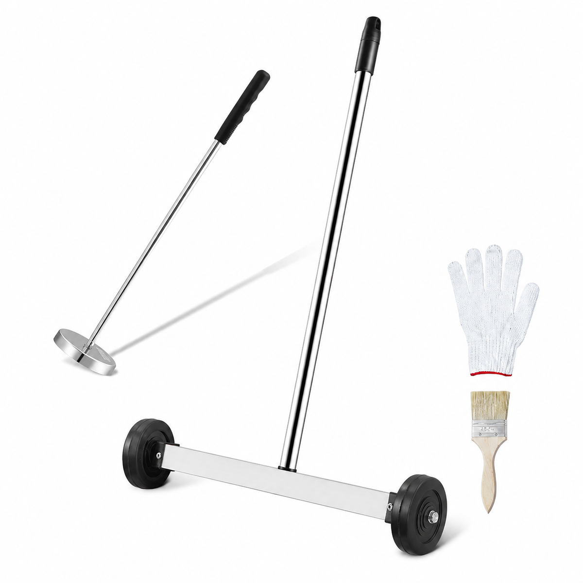 15-Inch Magnetic Sweeper with Wheels Telescoping Magnetic Pickup Tool