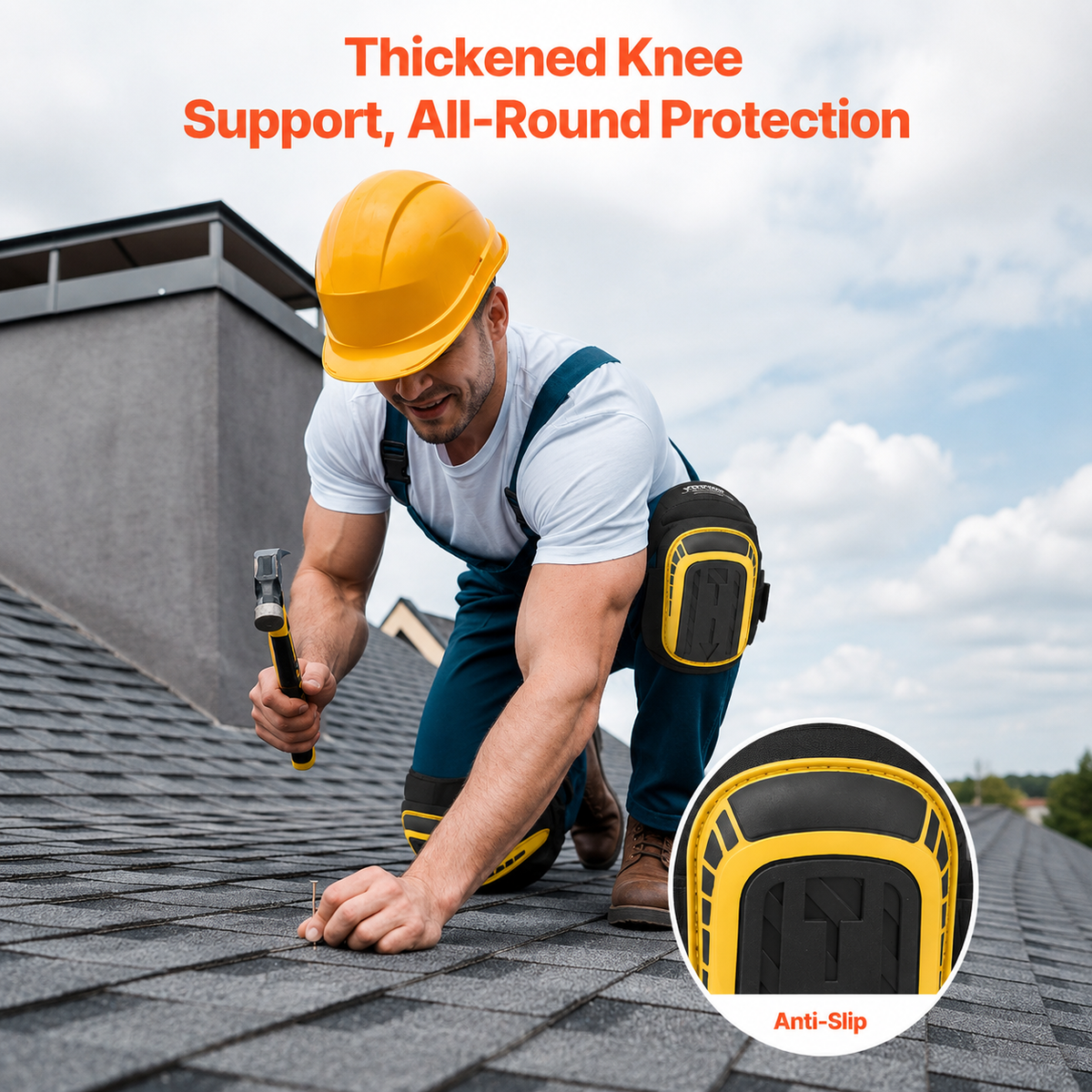 Knee Pads for Work Extended Construction Knee Pads Anti-Slip Foam Cushion