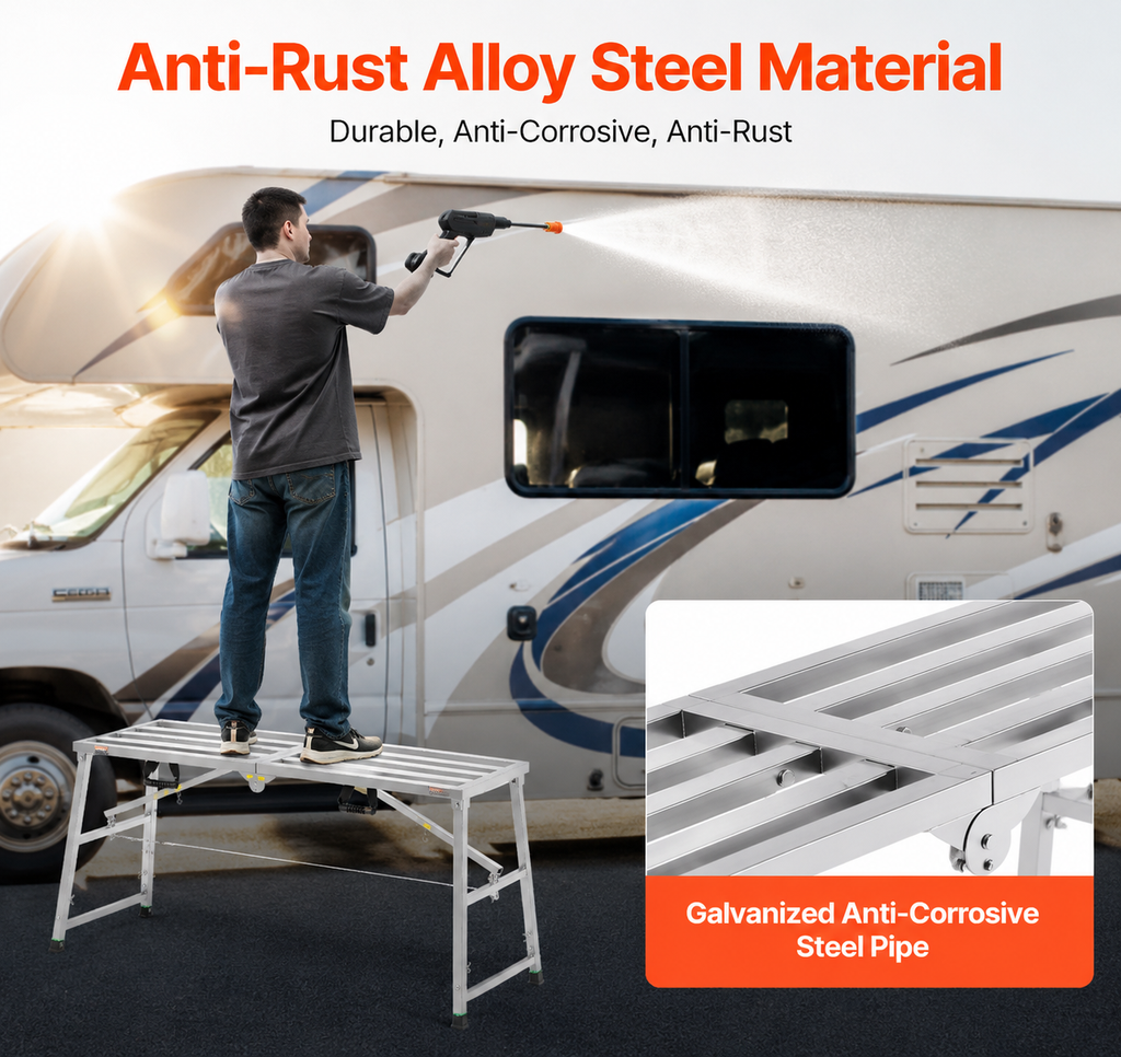 Work Platform Adjustable Height Portable Scaffolding Platform 360 kg Load