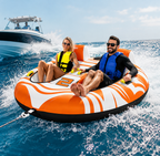 Towable Tubes for Boating 2-Person Inflatable Boat Towable with 2 Cockpits