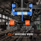 Manual Trolley, 2 Ton Load Capacity, Push Beam Trolley with Dual Wheels, Adjustable