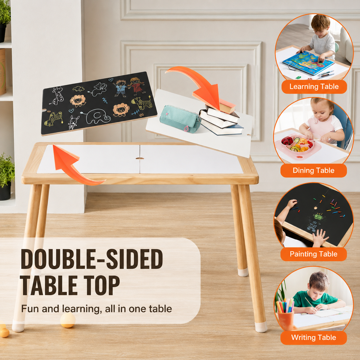 Sensory Table for Toddlers Kids Activity Table with Double-Sided Tabletop