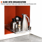 Pull Out Cabinet Under Sink Organizer 11 x 21 Inch Wire Drawer Basket