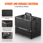 Makeup Train Case 370MM Large Portable Cosmetic Case, 6 Tier Trays Professional