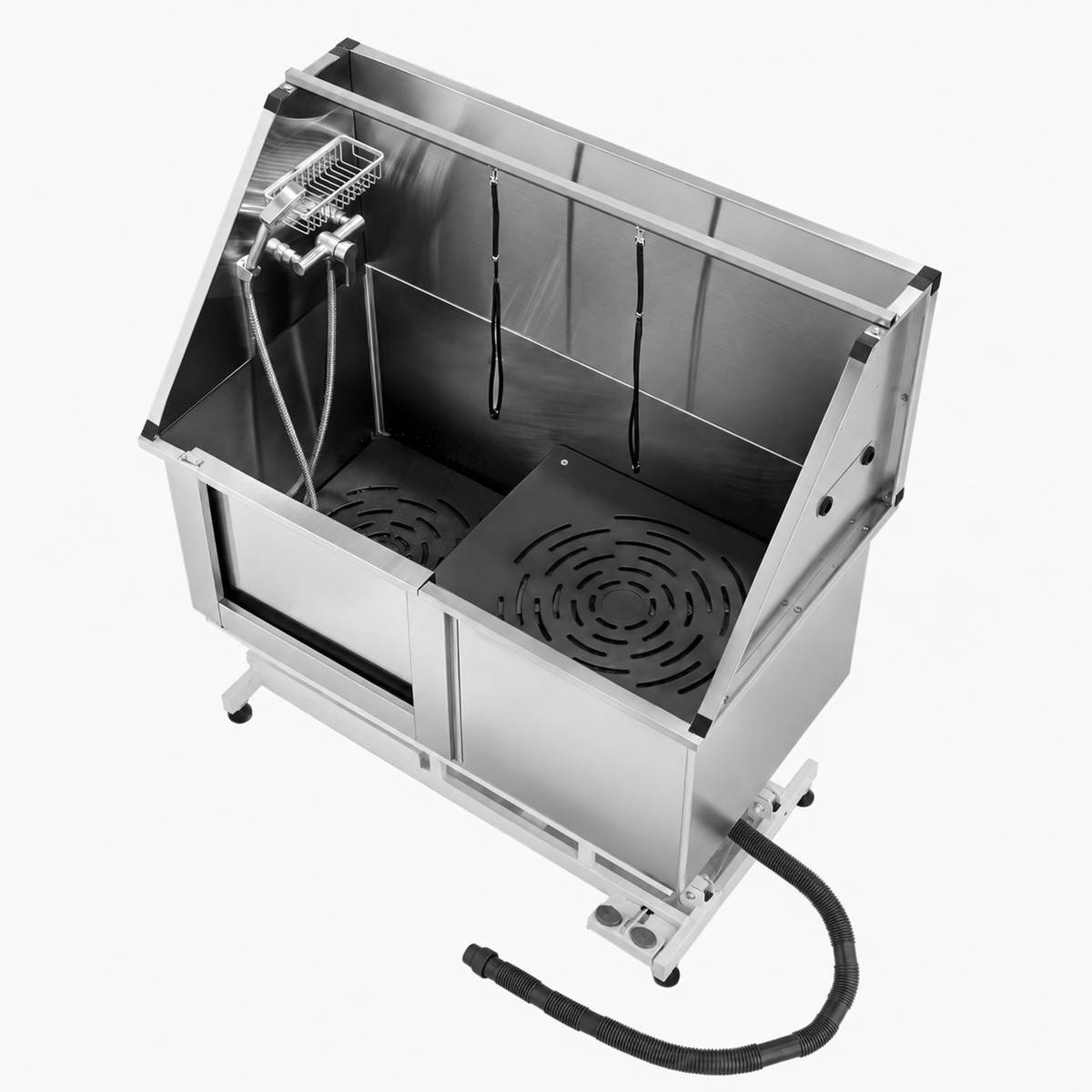 127 cm Electric Dog Grooming Bath Tub Stainless Steel w Water Filter Left