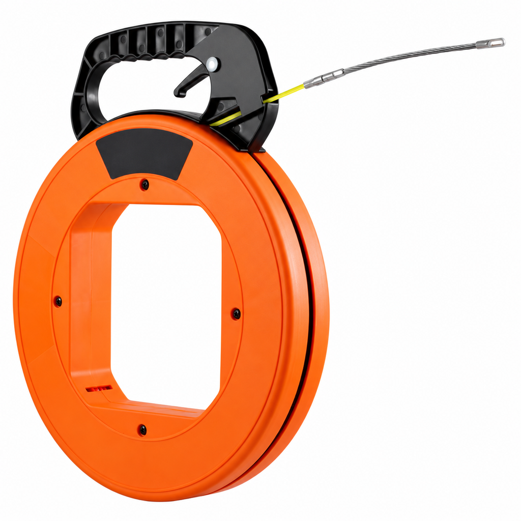 Fish Tape Wire Cable Line Puller 30.5m 1.58mm Fiberglass High Plastic Case