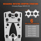 Battery Cable Lug Crimping Tool, 10-1/0AWG with Cable Cutter and 95PCS Copper