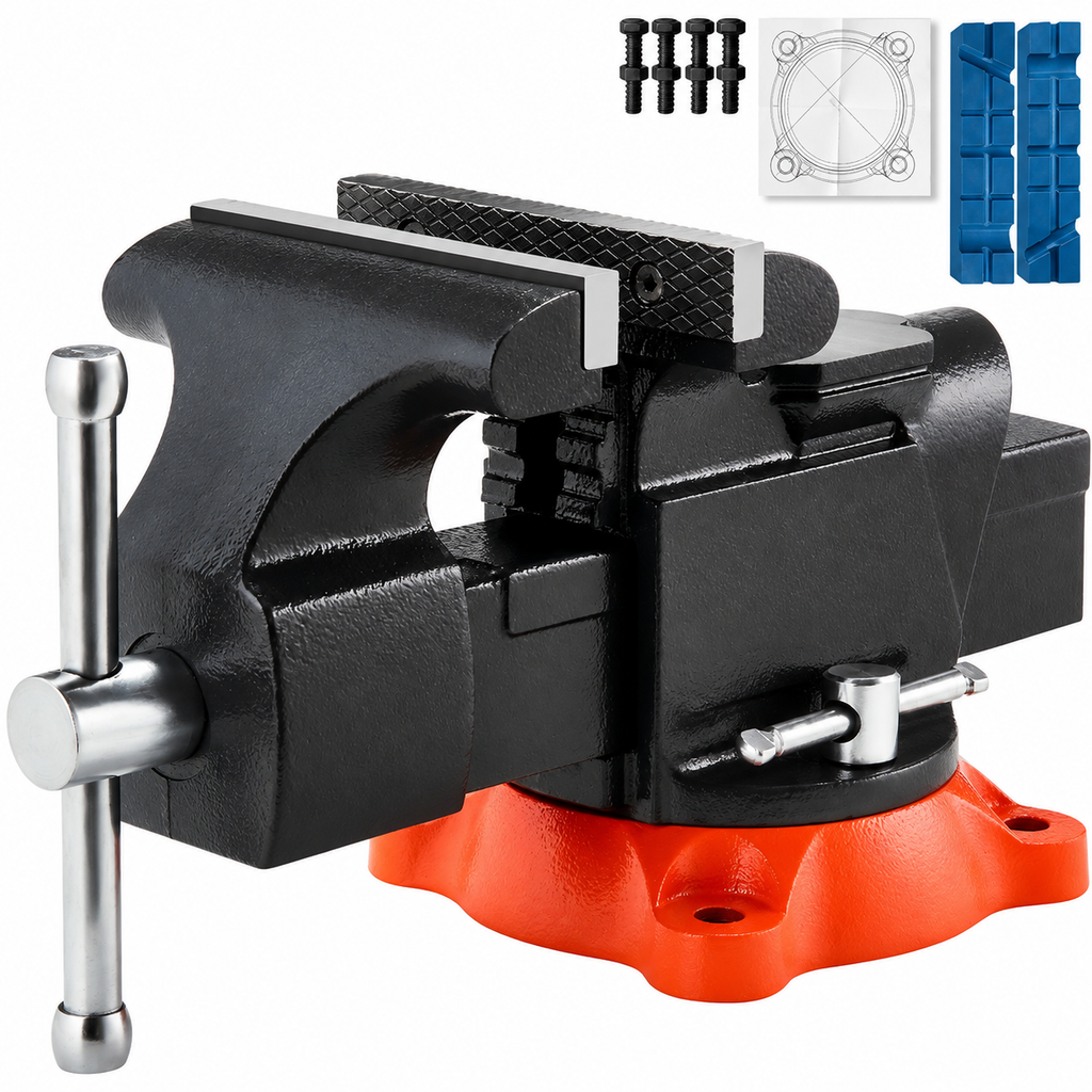 127 mm Bench Vise Multipurpose Heavy Duty Ductile Iron Swivel Locking Base
