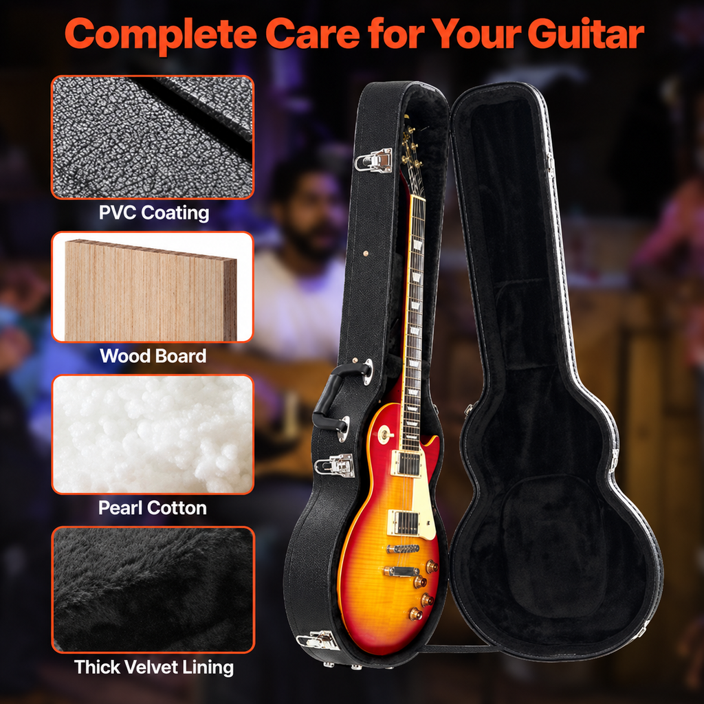Electric Guitar Hard Case 1050 mm With Lock And Keys for LES Paul Guitars