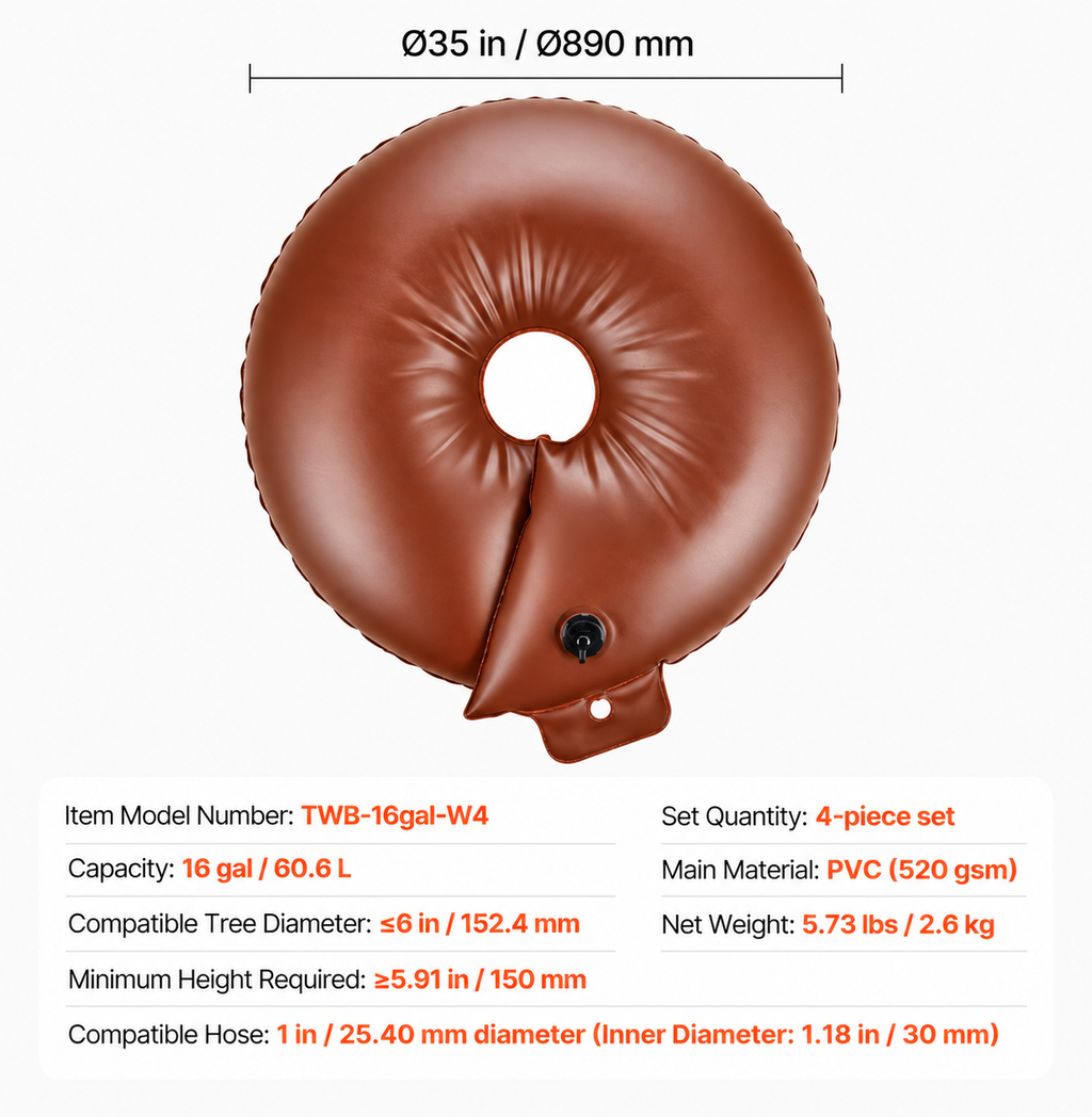 Tree Watering Ring 4 Packs 16 Gallons Slow Release Tree Water Bag Durable