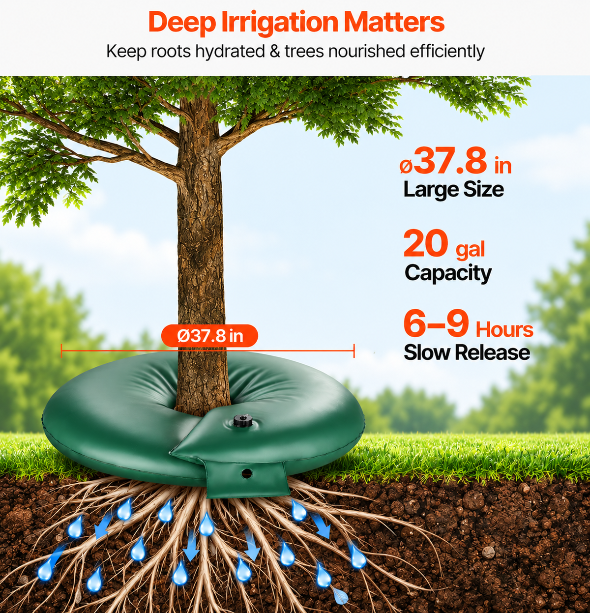 Tree Watering Ring 4 Packs 20 Gallons Slow Release Tree Water Bag Durable