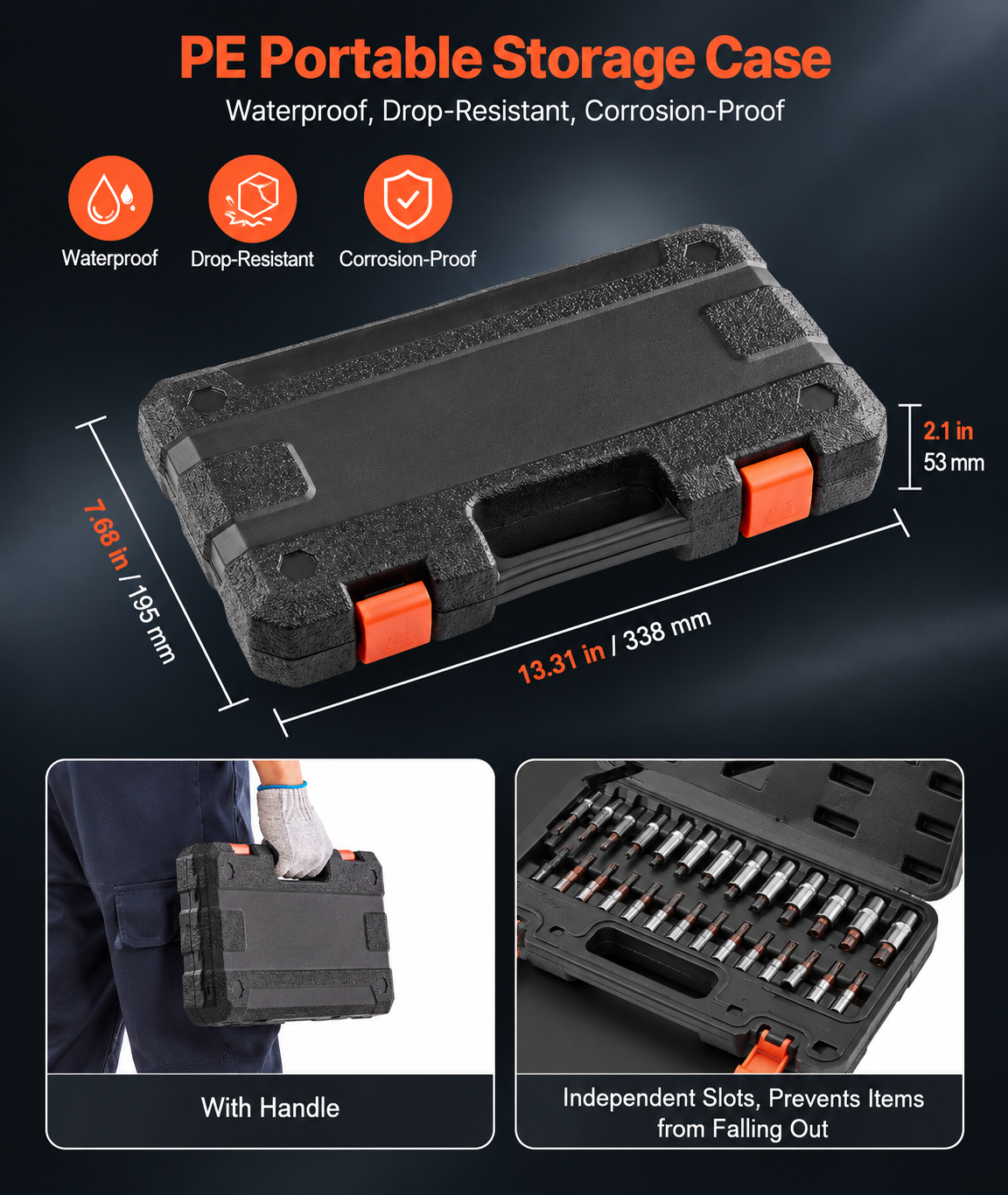 Torx Bit Socket Set 34-Piece Solid Star and Tamper Proof T6-T70 S2 Alloy Steel