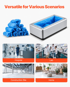 Shoe Cover Dispenser Fits Up to US 11 with 100 Disposable Plastic Covers