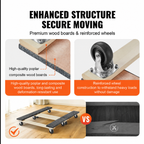 Furniture Dolly, 454kg Each Load Capacity, 2 Packs, 457.2x762mm, 8x76mm PP