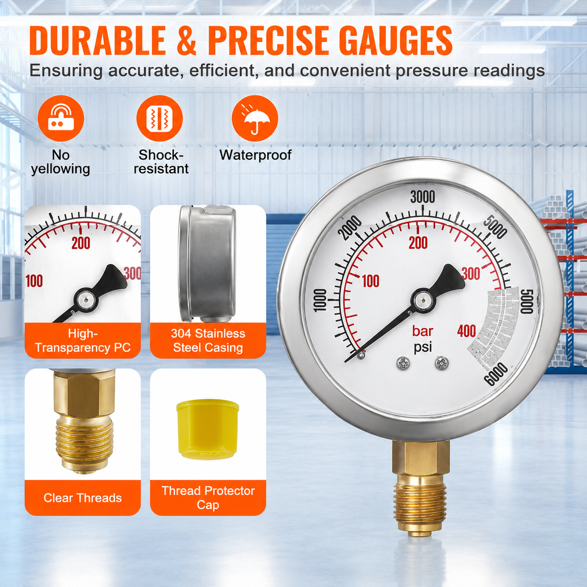 Hydraulic Pressure Test Kit, 250/400/600bar, 3 Gauges 9 Test Couplings 3 Test