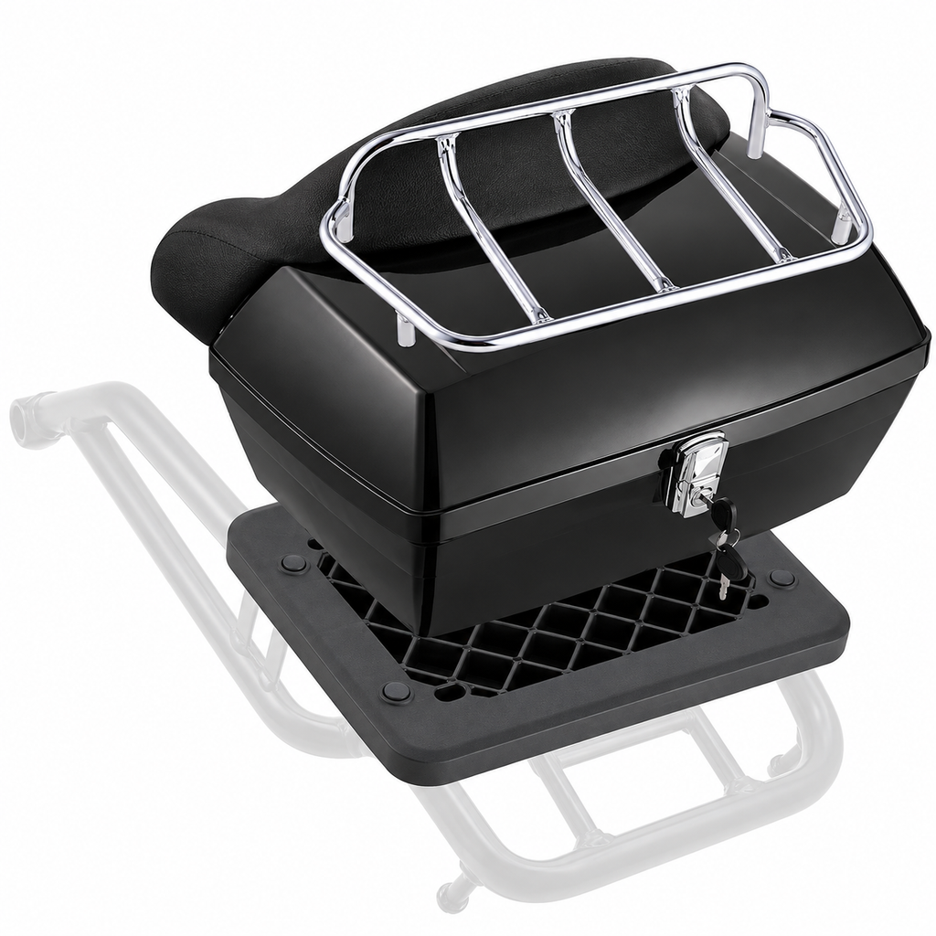48L Motorcycle Top Case Universal Motorbike Tail with Reflective Panel
