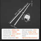 Linear Guide Rail Set, SBR20 2200mm, 2 PCS 86.6 in/2200 mm SBR20 Guide Rails