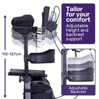 Upright Rollator Walker with Adjustable Forearm Supports and Seat, Grey