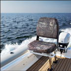 Boat Seat Low Backrest Flip Up Boat Seat Sponge Cushion Camouflage 2pcs