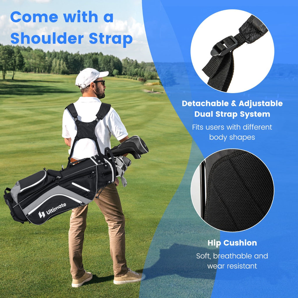 Golf Club Bag with 14 Way Top Dividers for Men and Women-Grey