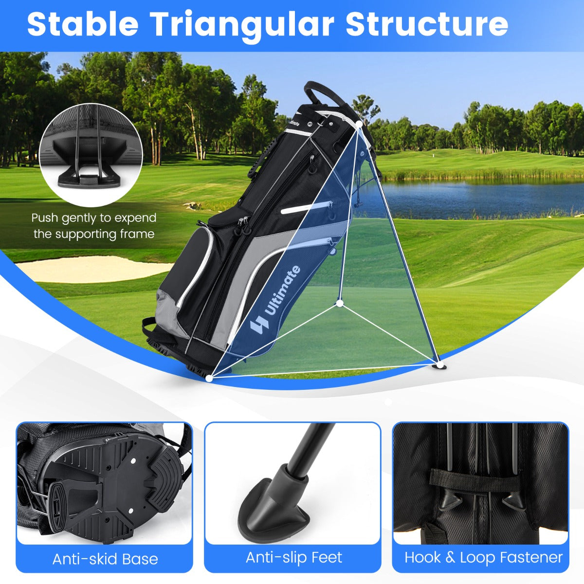 Golf Club Bag with 14 Way Top Dividers for Men and Women-Grey