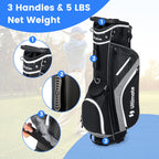 Golf Club Bag with 14 Way Top Dividers for Men and Women-Grey