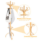 Practical Birch Coat Stand with 360°Rotating Top Tier for Hat &amp; Jacket Oak