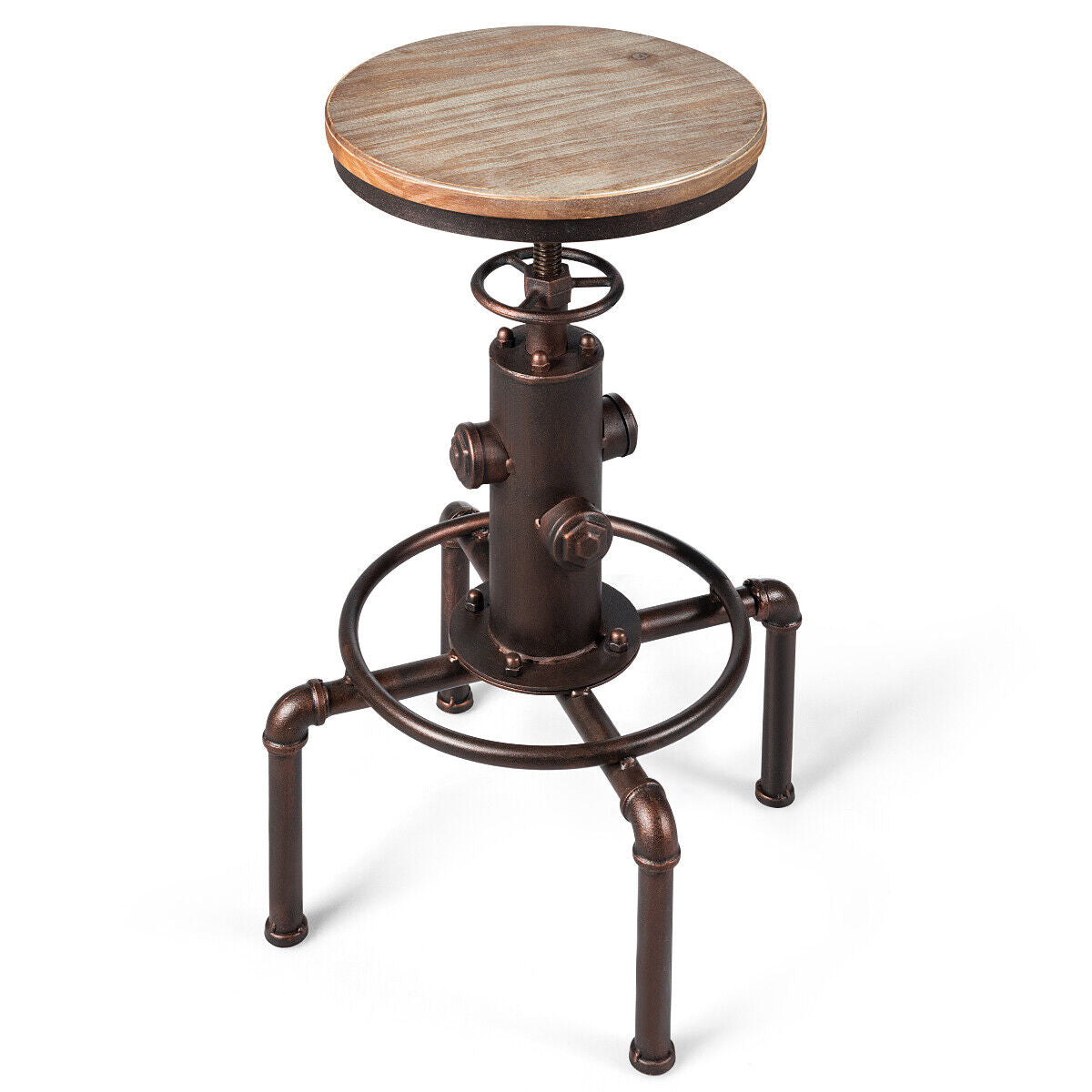 Industrial Bar Stool with Adjustable Height for Restaurant/ Cafe/ Pub