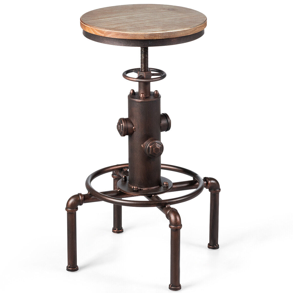 Industrial Bar Stool with Adjustable Height for Restaurant/ Cafe/ Pub