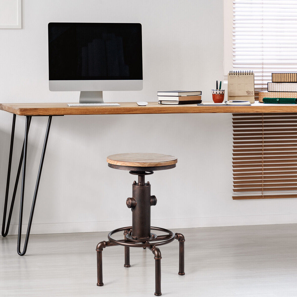 Industrial Bar Stool with Adjustable Height for Restaurant/ Cafe/ Pub