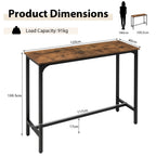 120 x 40 cm Industrial High Bar Table for Kitchen & Cafe & Pub