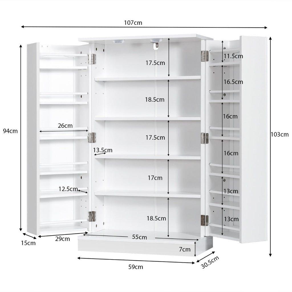 17-Tier Buffet Cupboard for Dining Room, Living Room & Entryway