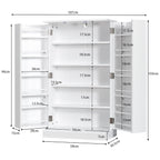 17-Tier Buffet Cupboard for Dining Room, Living Room & Entryway