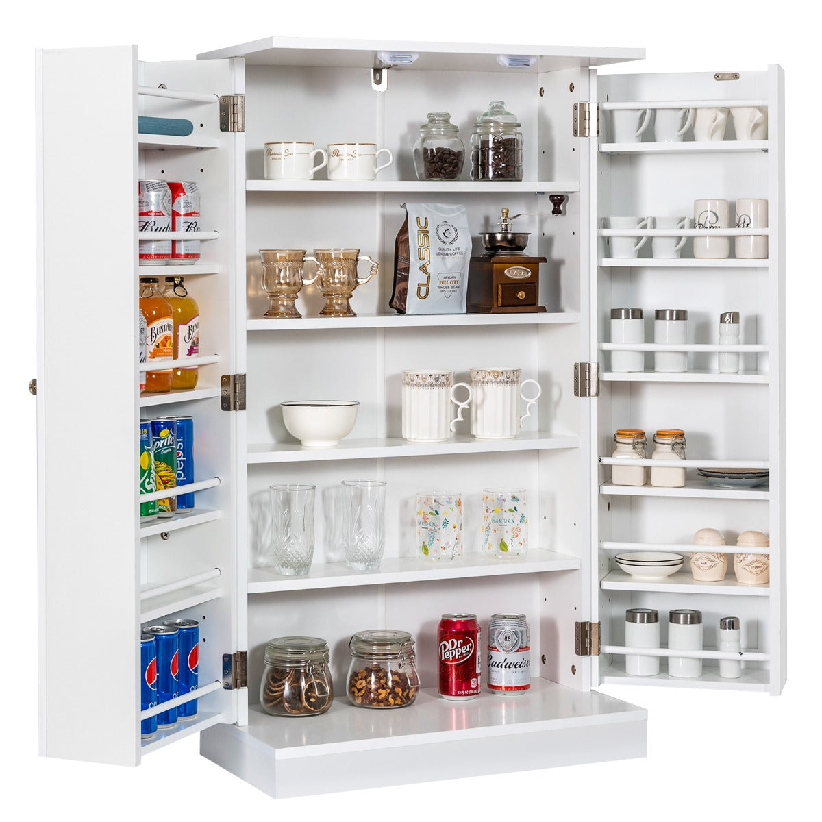 17-Tier Buffet Cupboard for Dining Room, Living Room & Entryway